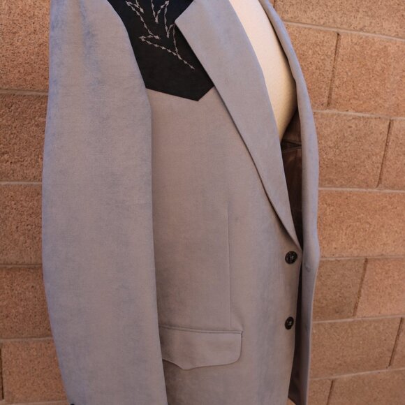 Men’s Western Suede Jacket - Vintage Rockabilly Blazer Size 46L Made In USA - Picture 4 of 16